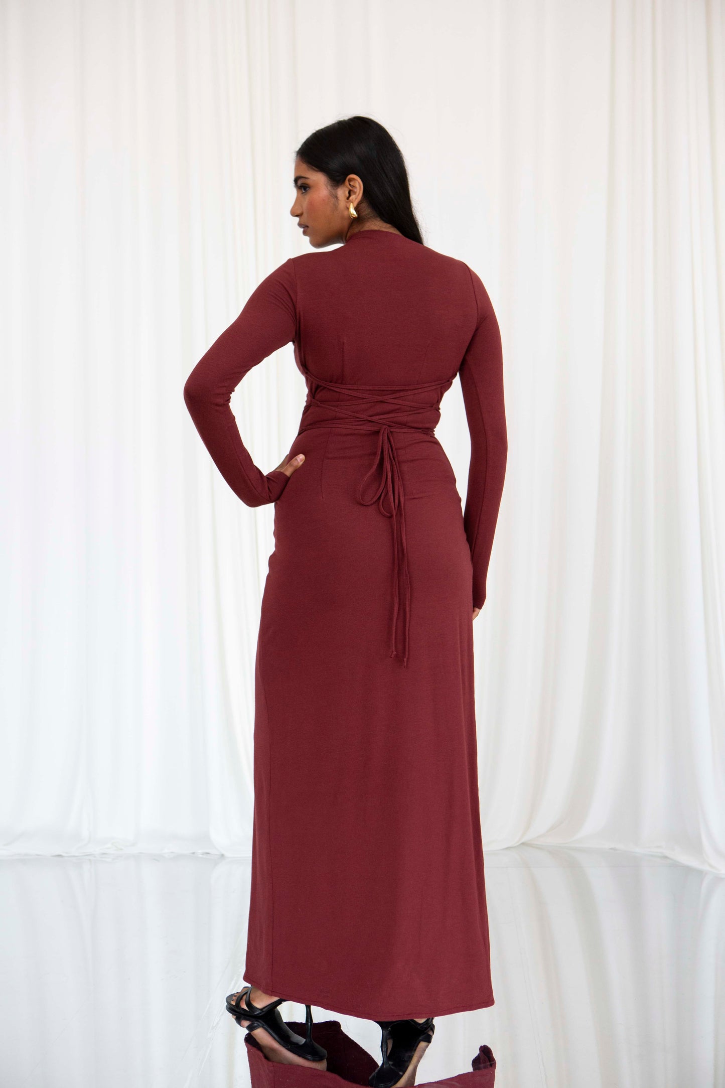 Venus Long Sleeve Dress in Bamboo