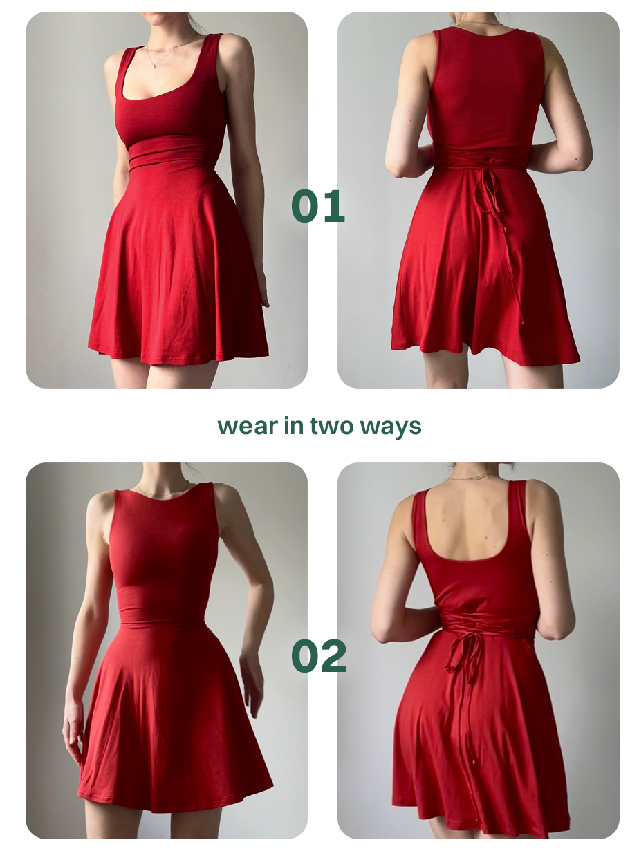 Tia Reversible Mini Dress in Organic Bamboo