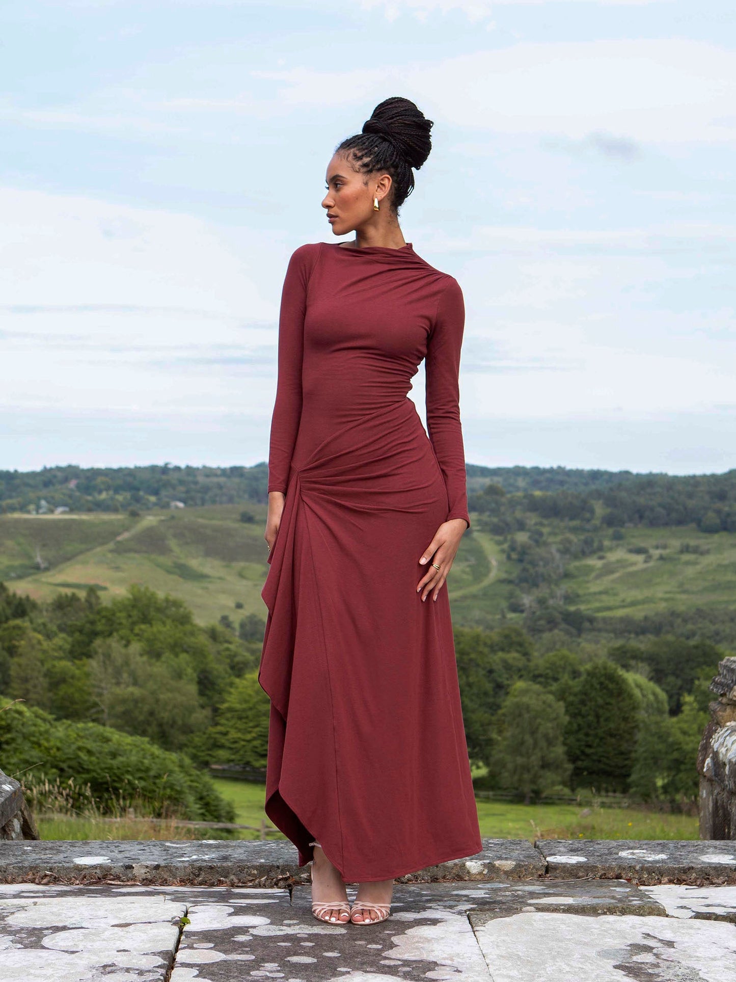 Venus Long Sleeve Dress in Bamboo
